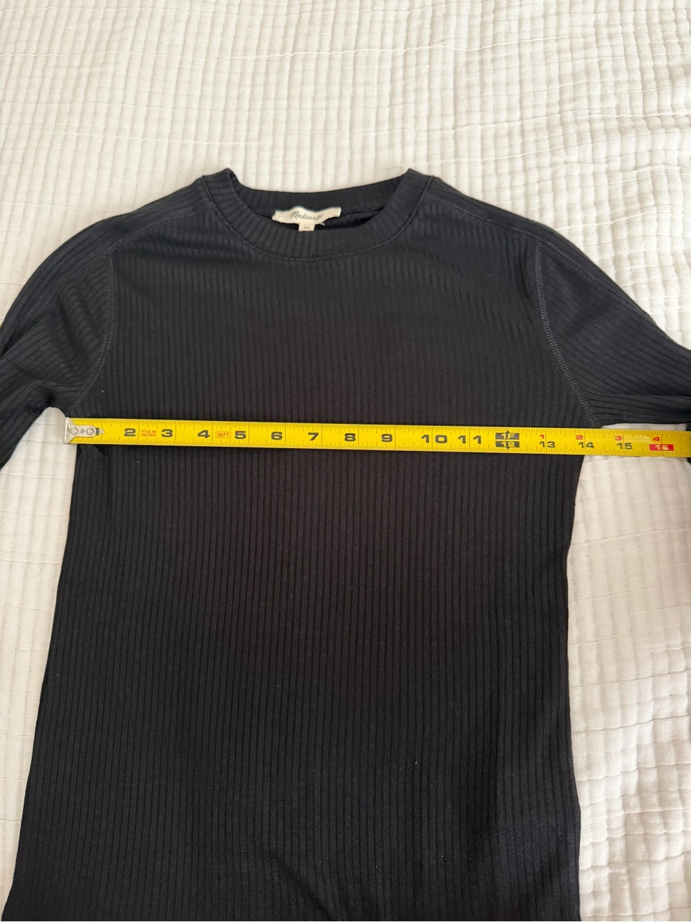 Madewell Black Ribbed Long Sleeve Top - Picture 4 of 10